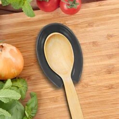 GGI Spooner Ceramic Spoon Rest- Spoon Rest For Stove Top, Spoon Holder For Countertop, Kitchen Decor For Counter, Coffee Bar Accessories, Gray -KitchenAid Shop 51ZWYZVdEuL