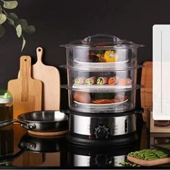 Electric Steamer Multifunctional Household Automatic Power Off Steam Steamer 3 Layer Large Capacity Seafood Steamer Steamer