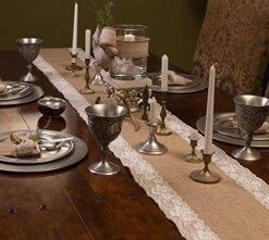 Ribbon Roll | Burlap Roll Fabric | Extra Dense And Neatly Woven Jute Ribbon | Burlap Roll For Fall Ribbon Décor | Rustic Burlap Table Runner |Made By Designer Burlap W/ Side Laces, 12" X10yd -KitchenAid Shop 51ZcBvOik6L