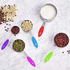 Measuring Cups & Spoons Set Of 16, Wildone Premium Stainless Steel Measuring Cups And Measuring Spoons With Colored Silicone Handle, Including 8 Nesting Cups, 8 Spoons, For Dry And Liquid Ingredient -KitchenAid Shop 51Zejwn76QL