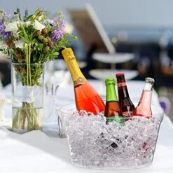 Cedilis 6 Liter Acrylic Ice Bucket, Clear Champagne Bucket Chille, Oval Wine Bucket, Drink Cooler Bucket, Beverage Storage Tub For Champagne, Beer Bottles, Drinks, Bar And Parties -KitchenAid Shop 51Zfg6JrwXL