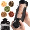 AsterMill 5-in-1 Multi Section Spice Mill, Salt And Pepper Mill Ceramic Combo Multi Spice Dispenser Container Kitchen Organization And Storage
