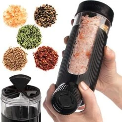 AsterMill 5-in-1 Multi Section Spice Mill, Salt And Pepper Mill Ceramic Combo Multi Spice Dispenser Container Kitchen Organization And Storage -KitchenAid Shop 51Zg5dujoBL. AC