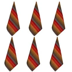 R Napkins Set Of 12 100% Cotton Reusable Multi Coloured Red Napkins, Over Sized Napkins (20 X 20 Inches) For Everyday Use