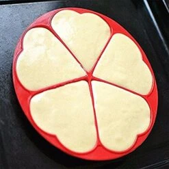 Waffle Mold Bakeware Silicone Waffle Baking Molds Flower Heart Shape Muffin Mould, Red -KitchenAid Shop 51Zn63GIiGL