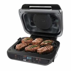 Ninja FG551/BG550 Foodi Smart XL 6-in-1 Indoor Grill With 4-Quart Air Fryer Roast Bake Dehydrate Broil And Leave-in Thermometer, With Extra Large Capacity, And A Stainless Steel Finish (Renewed), -KitchenAid Shop 51Zufn6CCiL