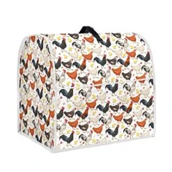 FUIBENG Cute Rooster Stand Mixer Dust Cover With Pocket Soft Easy To Clean Blender Covers Stain Resistant Small Kitchen Appliance Covers Home Decoration Accessory-Small
