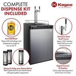 Kegco MDK-309SS-01 Keg Dispenser, Stainless Steel -KitchenAid Shop 51a4fJo0eqL