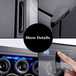 GENERIC 32L Wine Cooler Refrigerator 12 Bottles Freestanding Wine Cellar Quiet Wine Fridge With Digital Temperature Control For Red, White, Champagne Or Sparkling Wine -KitchenAid Shop 51a9bKWi2zL