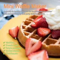 Mini Waffle Maker Machine | Nonstick Waffle Iron For Kids Pancakes, Waffles, Paninis, Breakfast, Lunch, Snack -KitchenAid Shop 51aGkWnpXZL