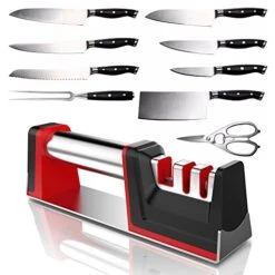 Knife Sharpener, Joso Professional Kitchen 3 Stage Stainless Knife Sharpener With Diamond Tungsten Ceramic To Repair, Restore And Polish Blades And Scissor Quickly, Safely, Easy To Use, Non-Slip Base 10 Knife Sharpener, Joso Professional Kitchen 3 Stage Stainless Knife Sharpener With Diamond Tungsten Ceramic To Repair, Restore And Polish Blades And Scissor Quickly, Safely, Easy To Use, Non-Slip Base -KitchenAid Shop 51aHRLqCwnL