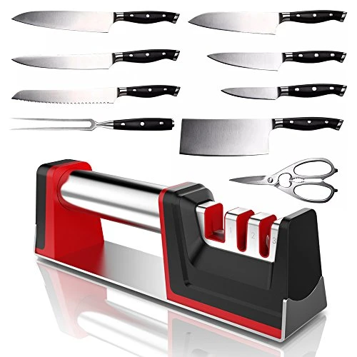 Knife Sharpener, Joso Professional Kitchen 3 Stage Stainless Knife Sharpener With Diamond Tungsten Ceramic To Repair, Restore And Polish Blades And Scissor Quickly, Safely, Easy To Use, Non-Slip Base 6 Knife Sharpener, Joso Professional Kitchen 3 Stage Stainless Knife Sharpener With Diamond Tungsten Ceramic To Repair, Restore And Polish Blades And Scissor Quickly, Safely, Easy To Use, Non-Slip Base - Image 4