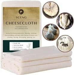 Heesecloth, Grade 90, 54 Sq Feet, 100% Unbleached Cotton Fabric, Ultra Fine Reusable Cheesecloth For Cooking, Straining (Grade 90-6Yards) -KitchenAid Shop 51aJYB0UiL. AC