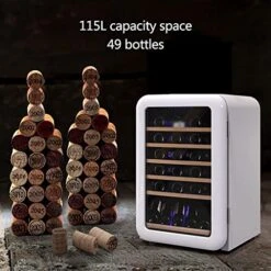 AWJ Wine Cellars Constant Temperature Wine Cabinet,Small Refrigerator 115 Liters,4℃-22℃ Mini Fridge,6-Layer Imported Beech Wood Shelf Three-Layer Glass + Low-E Coating -KitchenAid Shop 51aMGtmCSrL