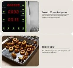 Automatic Donut Machine, 4 Rows Commercial Digital Donut Fryer Commercial Mini Donut Maker Donut Machine Maker Adjustable Donut Thickness Stainless Steel 6L Hopper,110V -KitchenAid Shop 51aPBQzDUOL 1