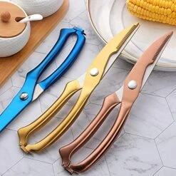 Kitchen Scissors, Heavy Duty Kitchen Shears, Multipurpose Stainless Steel Sharp Cooking Scissors For Chicken, Poultry, Fish, Meat, Herbs (GOLD) -KitchenAid Shop 51aVOGCmc0S