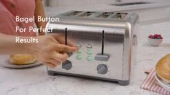 Enmore 4-Slice Toaster With Dual Controls, Matte Black And Gray, Wide Slots, Self-Adjusting Bread Guides, Adjustable Browning, 6 Shade Settings, Toast, Bagels, Waffles, English Muffins 15 Enmore 4-Slice Toaster With Dual Controls, Matte Black And Gray, Wide Slots, Self-Adjusting Bread Guides, Adjustable Browning, 6 Shade Settings, Toast, Bagels, Waffles, English Muffins -KitchenAid Shop 51aazXh0JHL