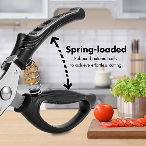 Poultry Shears, Heavy Duty Kitchen Shears With Anti-Slip Handle & Safety Lock, Poultry Scissors For Meat, Chicken, Bone, Poultry, Spring Loaded, Dishwasher Safe (Black) 8 Poultry Shears, Heavy Duty Kitchen Shears With Anti-Slip Handle & Safety Lock, Poultry Scissors For Meat, Chicken, Bone, Poultry, Spring Loaded, Dishwasher Safe (Black) - Image 6