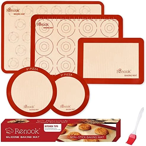ENOOK Silicone Baking Mats Set Of 5, BPA-free Grade Food Baking Mat, 100% Non-Stick Reusable Food Safe Liners & Silicone Brush- Macaron, Pastry, Cookie. 11 ENOOK Silicone Baking Mats Set Of 5, BPA-free Grade Food Baking Mat, 100% Non-Stick Reusable Food Safe Liners & Silicone Brush- Macaron, Pastry, Cookie. - Image 9