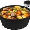 Silicone Slow Cooker Liners Fit Crock-Pot 6 Quart Oval Slow Cooker - Reusable & Leakproof Crock Pot Liner - Dishwasher Safe Crock Pockets (Black)