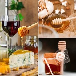 100pcs Mini Wooden Honey Dipper Sticks, 3 Inch Honey Stirrers For Honey Jar Dispense Drizzle Honey, Wedding Party Favors -KitchenAid Shop 51ah7B6LoJL