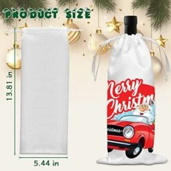 7 Packs Sublimation Blank Wine Gift Bag With Drawstring, Reusable Polyester Wine Bag, Wine Gift Bags For Wine Bottles Wine Birthday Party Supplies For Graduation Party Supplies