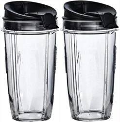 Nutri Ninja Blender Cup 24 Oz With Sip & Seal Lid - For Blender BL450 BL454 Auto-iQ BL480 BL481 BL482 BL687 (2-Pack)