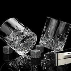 4Pcs Granite Whiskey Stones With Glass Cup, Reusable Ice Cubes Balls With Tweezers & Cloth Bag, Chilling Rocks Wine Chiller, Cooling Balls For Drinks Beverage Beer Gifts For Boyfriend Husband -KitchenAid Shop 51aslW5YADL