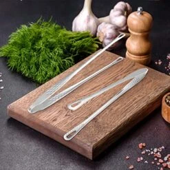 4 Pack 18/10(304) Stainless Steel Grill Tongs Korean Japanese Barbecue Tongs Kitchen Food Tongs Tweezers Cooking Clamp (9.5inch) -KitchenAid Shop 51aw1Cs24qL