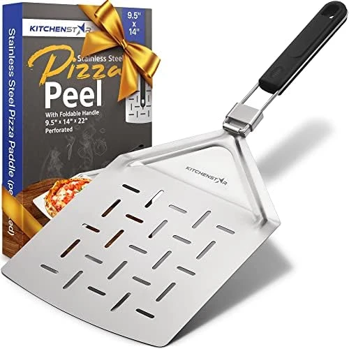 Stainless Steel Pizza Peel With Folding Handle (13 X 16.5 Inches) For Oven Pizza Turning, Placement And Retrieving - Professional Baking Tools Series 11 Stainless Steel Pizza Peel With Folding Handle (13 X 16.5 Inches) For Oven Pizza Turning, Placement And Retrieving - Professional Baking Tools Series - Image 9