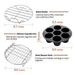 Air Fryer Accessories 12PCS For Gowise Gourmia Ultrean Ninja COSORI Power XL Air Fryer Fit All 5.3QT - 8QT Power Deep Hot Air Fryer -KitchenAid Shop 51b77el0iOS