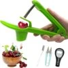 Herries Pit Cherry Pitter Tool, Olives Cherry Pitter Seed Stone Remover For Making CherryJam Cherries Corer Pitter Tool With Space-Saving Lock Design Green