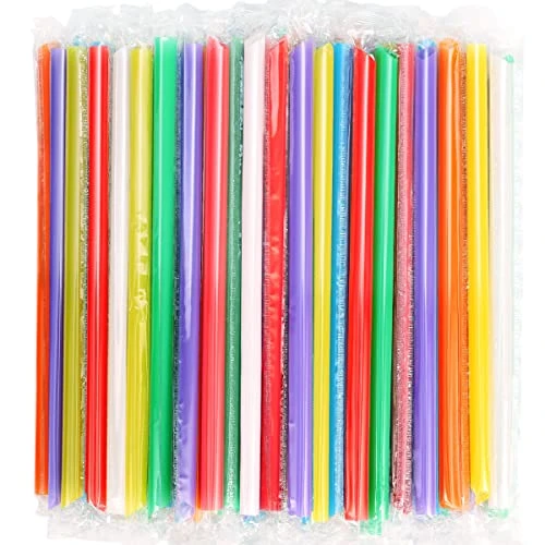100 Pcs Individually Packaged Pointed Jumbo Smoothie Straws,Disposable Individually Wrapped Plastic Lengthen Milkshake Boba Straw (0.43" Diameter And 9.45" Long) (Colorful) 3 100 Pcs Individually Packaged Pointed Jumbo Smoothie Straws,Disposable Individually Wrapped Plastic Lengthen Milkshake Boba Straw (0.43" Diameter And 9.45" Long) (Colorful)