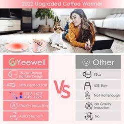 Gifts For Mom Wife Women, Coffee Warmer With Mug Set, Electric Coffee Cup Warmer With 15.2oz Mug, Coffee Mug Warmer For Desk, Coffee Lovers Gifts For Birthday, Valentine's Day Gifts -KitchenAid Shop 51b8rV4F76L