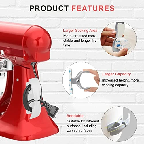 3 Pack Cord Organizer For Appliances-Upgrade Adhesive Cord Holder,Appliance Cord Winder,Appliance Cord Orangizer Stick On Kitchen Mixer,Coffee Maker,Pressure Cooker,Air Fryer And Other Appliances 6 3 Pack Cord Organizer For Appliances-Upgrade Adhesive Cord Holder,Appliance Cord Winder,Appliance Cord Orangizer Stick On Kitchen Mixer,Coffee Maker,Pressure Cooker,Air Fryer And Other Appliances - Image 4