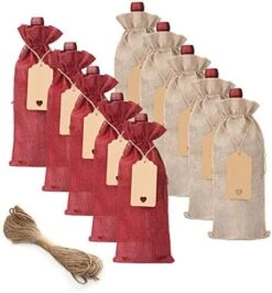 ING Burlap Wine Bags 20 Pcs Wine Bottle Bags Jute Wine Gift Bags With Tags And Ropes Wine Bottle Covers For Christmas Wedding Housewarming Engagement Wine Tasting Party Supplies (Black&Gray, 20) -KitchenAid Shop 51bArj5lmYL. AC