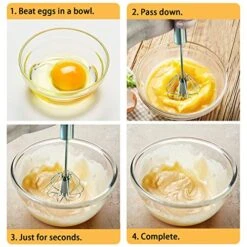 Danish Dough Whisk Bread Mixer&Egg Whisk Kits, 2 Pack Premium Stainless Steel Dutch Whisk & 1 Pack Hand Push Rotary Whisk Blender Pastry Or Pizza Dough Whisk, With A Dough Scraper For Bread -KitchenAid Shop 51bC2GjHp9L