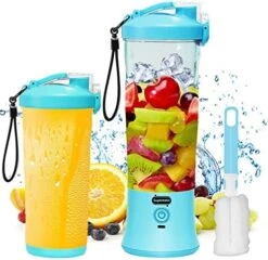 20 Oz Portable Blender USB Rechargeable, Supkitdin Waterproof Personal Blender For Shakes And Smoothies, With 6 Ultra-sharp Blades For Travel, Office & Sports (Red Pink) -KitchenAid Shop 51bDbnLgplL. AC