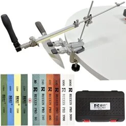 RUIXIN PRO RX-009 Professional Knife Sharpener System With 10 Whetstones, 360° Rotation Flip Design, Fixed Angle Stainless Steel Kitchen Chef Knife Sharpening Kit Fine Grinding Polishing Tool -KitchenAid Shop 51bGYPkvvL. AC