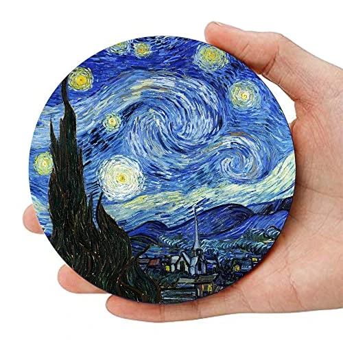 Coasters For Drinks Ceramic Van Gogh Art Coasters Set - Use 6 Famous Van Gogh Paintings, Unique Housewarming Gifts For New Home Decorative By WOWDING 7 Coasters For Drinks Ceramic Van Gogh Art Coasters Set - Use 6 Famous Van Gogh Paintings, Unique Housewarming Gifts For New Home Decorative By WOWDING - Image 5