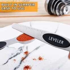 Magnetic Measuring Spoons Set, Dual Sided, Stainless Steel, Fits In Spice Jars, Black, Set Of 8 -KitchenAid Shop 51bRW0ULsAL