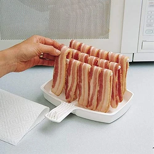 Microwave Bacon Cooker, PP Plastic Microwave Bacon Rack Heat Resistant Microwave Bacon Tray, Bakes 18 Pieces Healthier Crispy Bacons At A Time, Great For Adults, College Students 5 Microwave Bacon Cooker, PP Plastic Microwave Bacon Rack Heat Resistant Microwave Bacon Tray, Bakes 18 Pieces Healthier Crispy Bacons At A Time, Great For Adults, College Students - Image 3