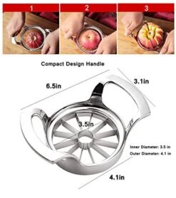 Pple Slicer And Corer, Heavy Duty Stainless Steel Ultra-Sharp Apple Divider Wedger, 12-Blade Corer For Up To 3.5 Inches Fruit Slice -KitchenAid Shop 51bY4PqpkML