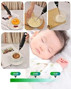 Milk Frother, Milk Frother Electric 3 Speeds Foam Rechargeable Electric Milk Frother Handheld With Stainless Steel Whisk For Bulletproof Coffee, Cappuccino, Chocolate, Milk Tea, Matcha -KitchenAid Shop 51beFz8MvqL