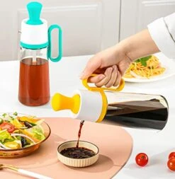 Cooking Glass Large Olive Oil Dispenser Bottle For Kitchen With Brush Pour Brush Squeeze Oil 3 In 1 Silicone Dropper Measuring Oil Dispenser For Cooking Fry Baking BBQ Mother's Day Gift (Brown) -KitchenAid Shop 51bmD8EDWZL