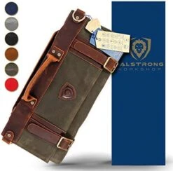 Carrier Bag Case, Nomad Knife Roll - 12oz Heavy Duty Canvas & Top Grain Leather Roll Bag - 13 Slots - Interior And Rear Zippered Pockets - Blade Travel Storage/Case, Desert Drifter (Brown) 17 Carrier Bag Case, Nomad Knife Roll - 12oz Heavy Duty Canvas & Top Grain Leather Roll Bag - 13 Slots - Interior And Rear Zippered Pockets - Blade Travel Storage/Case, Desert Drifter (Brown) -KitchenAid Shop 51bo21Mv uL. AC