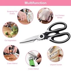 Kitchen Shears Heavy Duty,Kitchen Shears Multi Purpose,Poultry Shears,Kitchen Scissors,Kitchen Shears,Meat Scissors,Suitable For Chicken,Fish,Poultry,Vegetables,Fruit,Barbecue,Seafood,Black -KitchenAid Shop 51bp6jYvqBL