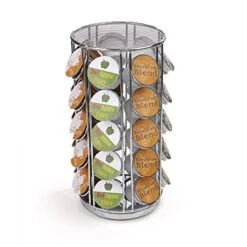 Carousel Rotating Coffee Pod Holder, 35, Silver