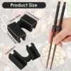 5 Pieces Reusable Chopsticks Helpers Training Chopstick Hinges Connector Training Chopstick For Adults, Beginner, Trainers Or Learner (Black)