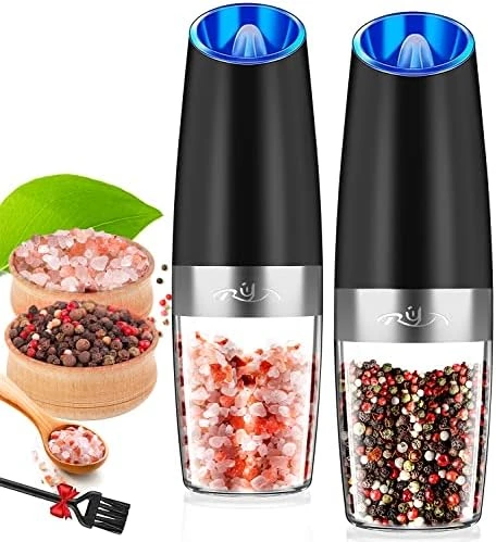 Gravity Electric Salt Ginder Pepper Grinder, Automatic Pepper And Salt Mill Grinder Battery-Operated With Adjustable Coarseness, LED Light, One Hand Operated 11 Gravity Electric Salt Ginder Pepper Grinder, Automatic Pepper And Salt Mill Grinder Battery-Operated With Adjustable Coarseness, LED Light, One Hand Operated - Image 9